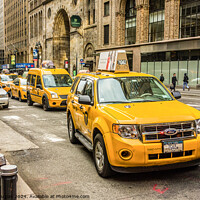 Buy canvas prints of Yellow taxis in New York City  by Keith Douglas