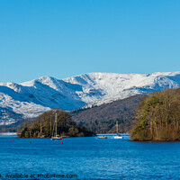 Buy canvas prints of Windermere and the snow covered Lakeland Fells by Keith Douglas