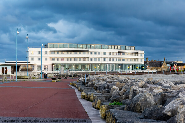 The Midland Hotel in Morecambe at dusk Picture Board by Keith Douglas