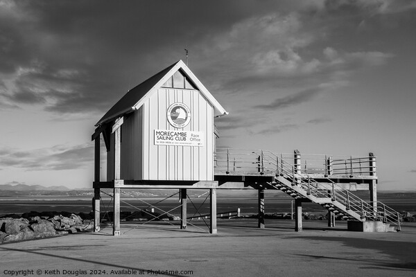 Morecambe Sailing Club (B/W) Picture Board by Keith Douglas