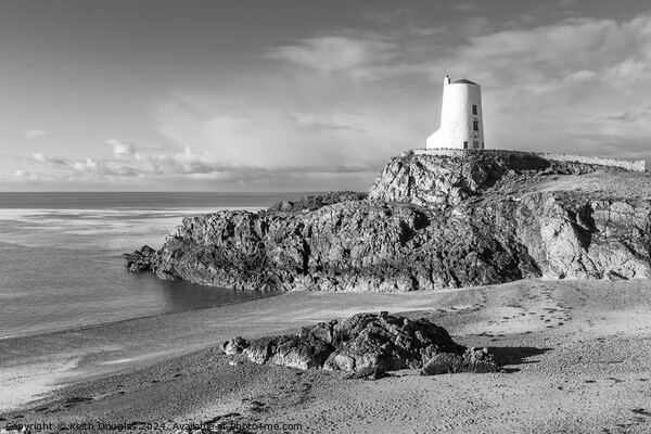 Tŵr Mawr lighthouse, Llanddwyn Island (Black and White) Picture Board by Keith Douglas
