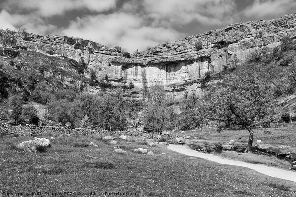 Malham Cove, Yorkshire Dales, England (Monochrome) Picture Board by Keith Douglas