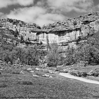 Buy canvas prints of Malham Cove, Yorkshire Dales, England (Monochrome) by Keith Douglas