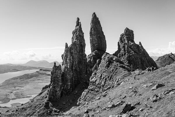 The Old Man of Storr (B/W) Picture Board by Keith Douglas
