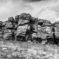 Buy canvas prints of Rock outcrop in the Forest of Bowland (B/W) by Keith Douglas