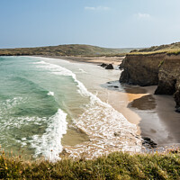Buy canvas prints of Godrevy Cove and Beach, Cornwall by Keith Douglas