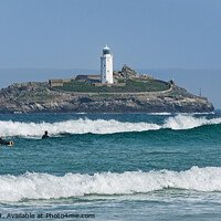 Buy canvas prints of Godrevy Cove and Island, Cornwall by Keith Douglas