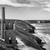 Buy canvas prints of Wheal Coates Tin Mine (disused). Black and White  by Keith Douglas