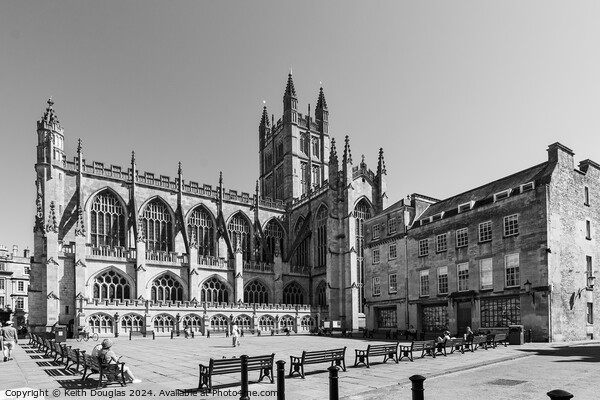 Bath Abbey (Black and White) Picture Board by Keith Douglas