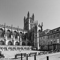 Buy canvas prints of Bath Abbey (Black and White) by Keith Douglas