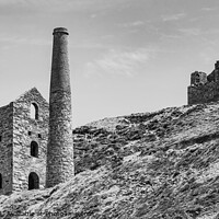 Buy canvas prints of Wheal Coates Tin Mine, Cornwall (B/W) by Keith Douglas