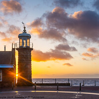 Buy canvas prints of Morecambe Stone Jetty and Lighthouse at Sunset by Keith Douglas