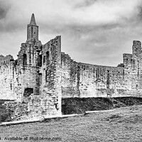 Buy canvas prints of Warkworth Castle in Northumberland (B/W) by Keith Douglas