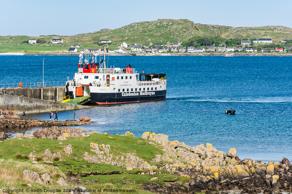 Calmac Ferry to Iona from Mull Picture Board by Keith Douglas