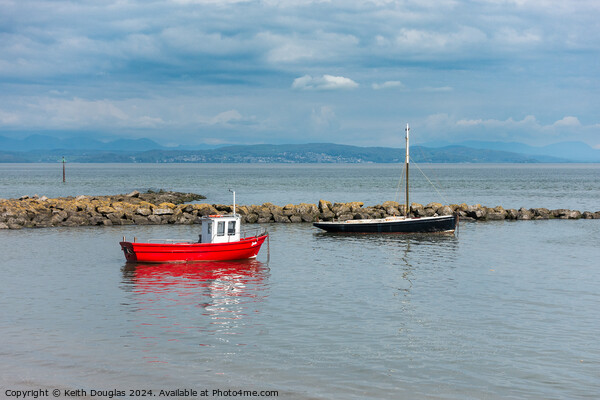 Boats moored in Morecambe Bay Picture Board by Keith Douglas
