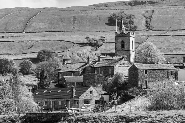Hawes in Wensleydale (Black and White) Picture Board by Keith Douglas