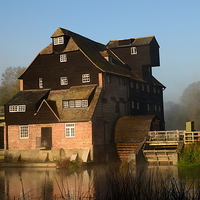 Buy canvas prints of Houghton Mill, misty morning by Keith Douglas