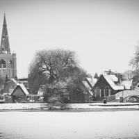 Buy canvas prints of Godmanchester in the snow by Keith Douglas