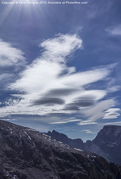 Lenticular clouds and sunrays Picture Board by Keith Douglas