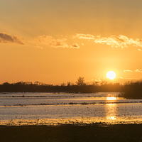 Buy canvas prints of  Sunset over the Fens by Keith Douglas