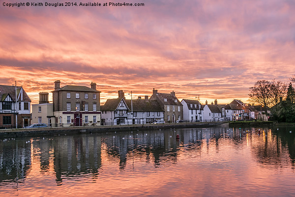 Sunrise on the Causeway, Godmanchester Picture Board by Keith Douglas