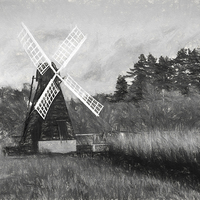 Buy canvas prints of  Windpump on the Fens by Keith Douglas