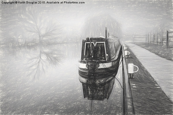 Moored in the fog Picture Board by Keith Douglas