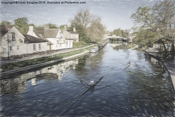 Rowing on the River Cam  Picture Board by Keith Douglas