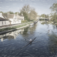 Buy canvas prints of Rowing on the River Cam  by Keith Douglas