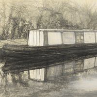 Buy canvas prints of  Narrow boat by Keith Douglas