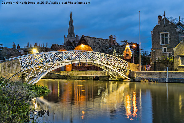 Twilight over the Chinese Bridge, Godmanchester Picture Board by Keith Douglas