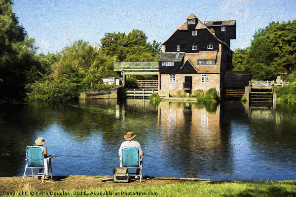 Fishing by the Mill Picture Board by Keith Douglas