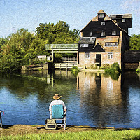 Buy canvas prints of Fishing by the Mill by Keith Douglas