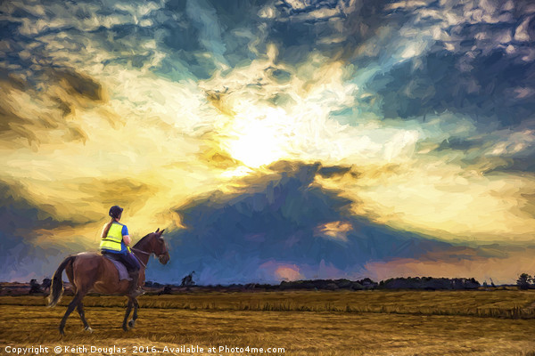 Riding under stormy skies Picture Board by Keith Douglas