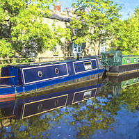 Buy canvas prints of Boats moored on the canal in Skipton by Keith Douglas