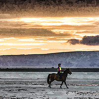 Buy canvas prints of Riding on the Sands by Keith Douglas