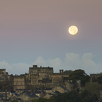Buy canvas prints of Full moon over Lancaster Castle by Keith Douglas