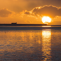 Buy canvas prints of Morecambe Sunset - Resting on the pier by Keith Douglas