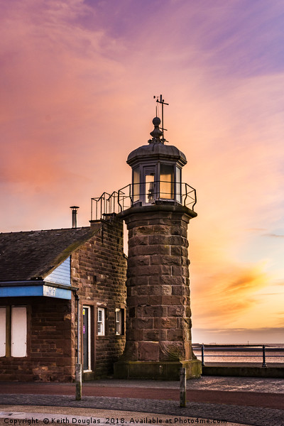 Morecambe Lighthouse at Sunset Picture Board by Keith Douglas