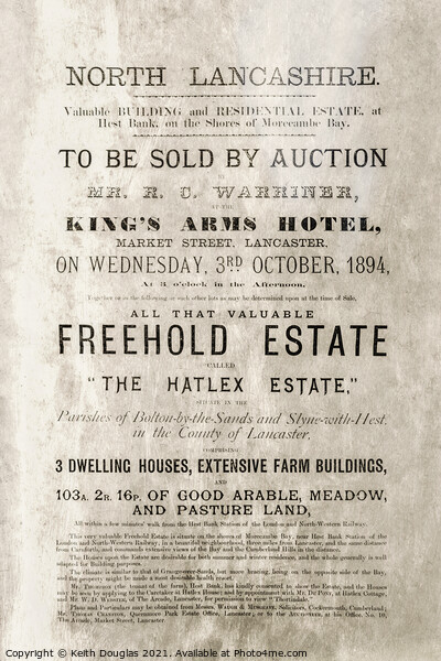 Auction Poster Hest Bank Picture Board by Keith Douglas