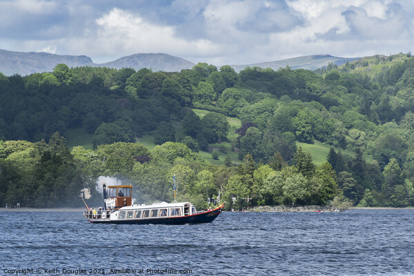 Steam Yacht Gondola on Coniston Picture Board by Keith Douglas