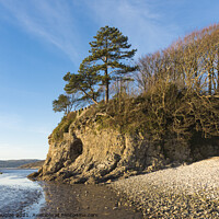 Buy canvas prints of Silverdale sea cliff, cave and cove by Keith Douglas
