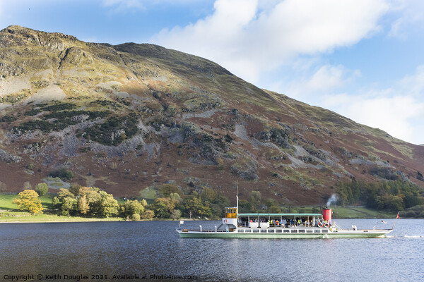 Ullswater Steamer in the Lake District Picture Board by Keith Douglas