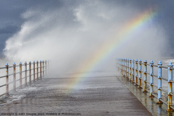 Rainbow in the Waves Picture Board by Keith Douglas