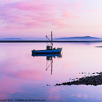 Buy canvas prints of Morecambe Bay Boat - Pink Dawn by Keith Douglas