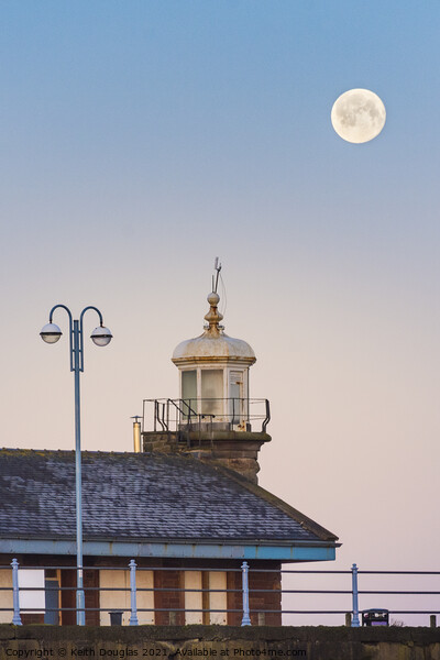 Moon setting over the Stone Jetty, Morecambe Picture Board by Keith Douglas