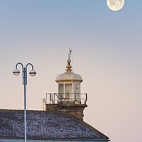 Buy canvas prints of Moon setting over the Stone Jetty, Morecambe by Keith Douglas