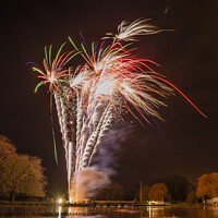 Buy canvas prints of Fireworks at Godmanchester by Keith Douglas