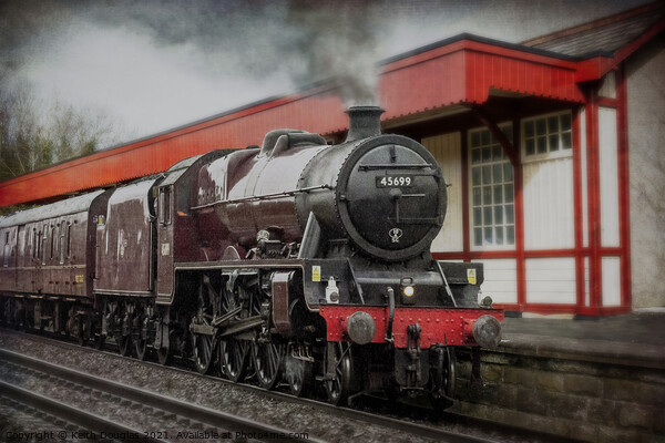 Steam Engine at Halton Station Picture Board by Keith Douglas
