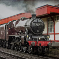 Buy canvas prints of Steam Engine at Halton Station by Keith Douglas